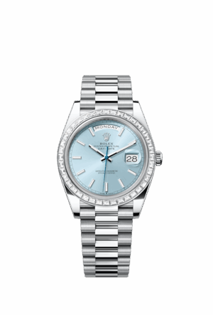 Rolex Day-Date 40, Platinum with Diamond-set, 40mm, Ref# 228396tbr-0039