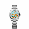Rolex Oyster Perpetual 31, Turquoise blue, Celebration motif, Oystersteel, 31mm, Ref# 277200-0010