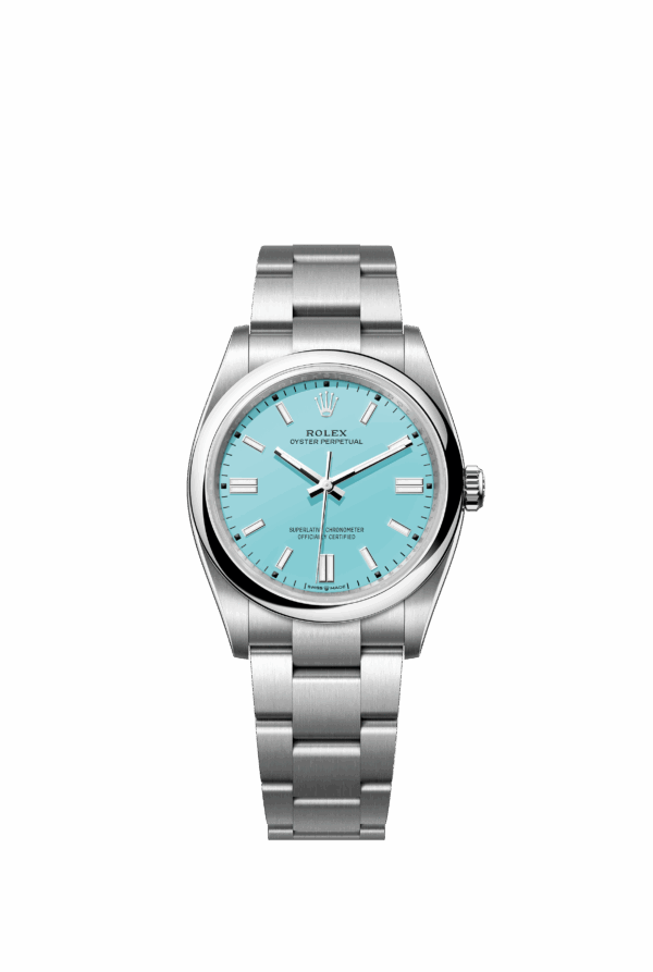 Rolex Oyster Perpetual 36, Turquoise blue dial, 36mm, Oystersteel Ref# 126000-0006