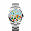 Rolex Oyster Perpetual 41, Oystersteel, 41mm, Turquoise Celebration Motif Dial, Ref# 124300-0008