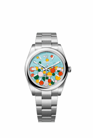 Rolex Oyster Perpetual 41, Oystersteel, 41mm, Turquoise Celebration Motif Dial, Ref# 124300-0008
