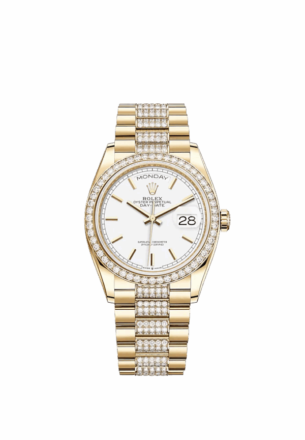 Rolex Day-Date, 36mm, 18k Yellow Gold, Ref# 128348rbr-0048 - Image 2
