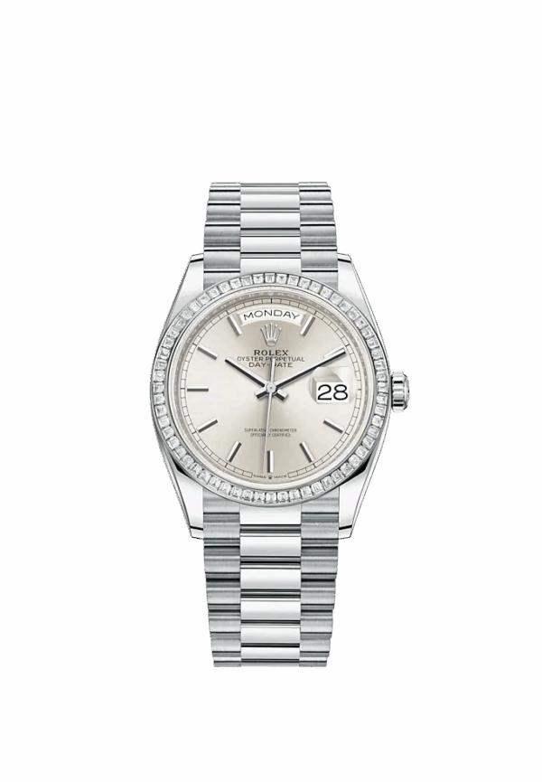 Rolex Day-Date, 36mm, Platinum and Diamonds, Ref# 128396tbr-0004 - Image 2