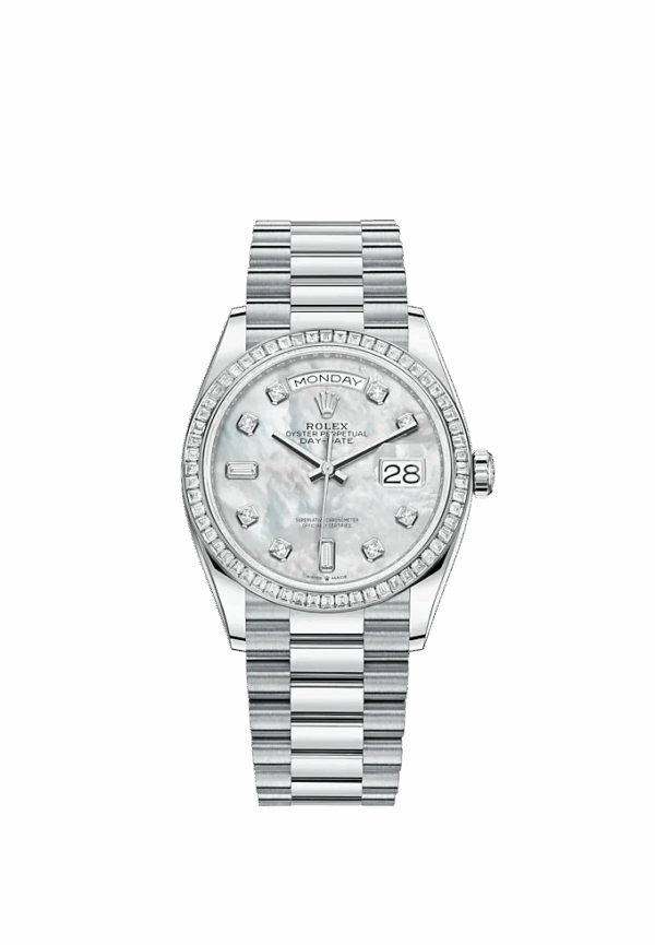 Rolex Day-Date, 36mm, Platinum and Diamonds, Ref# 128396tbr-0005 - Image 2