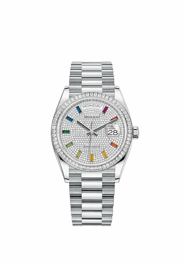 Rolex Day-Date, 36mm, Platinum and Diamonds, Ref# 128396tbr-0006 - Image 3