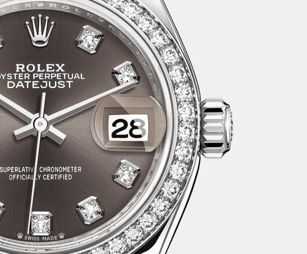 Rolex Lady-Datejust 28, Oystersteel and 18k White Gold, Ref# 279384RBR-0018 - Image 4