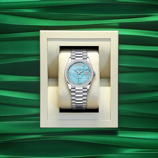 Rolex Day-Date 36, Platinum with Diamond-set, 36mm, Ref# 128396tbr-0016 - Image 5